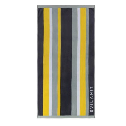 Плажна кърпа XL 100х180 см GREY & YELLOW сива и жълта