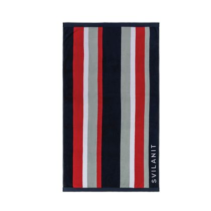 Плажна кърпа XL 100х180 см PRIME DARK BLUE & RED червени и т. сини линии