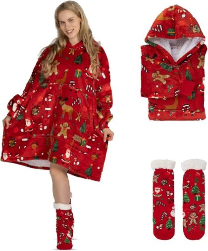 Hoodie одеяло с ръкави Svilanit XmassJoy