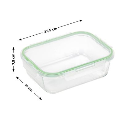 Стъклен съд Bake&Go; правоъгълен 23,5 x 18 x 7,5 см / 1500 мл