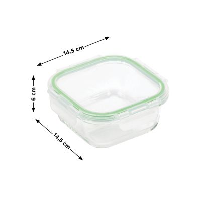 Стъклен съд Bake&Go; квадратен 14,5 x 14,5 x 6 см / 520 мл