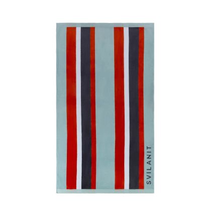 Плажна кърпа XL 100х180 см LIGHT BLUE & BROWN кафява, сива, синя
