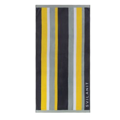 Плажна кърпа XL 100х180 см GREY & YELLOW сива и жълта