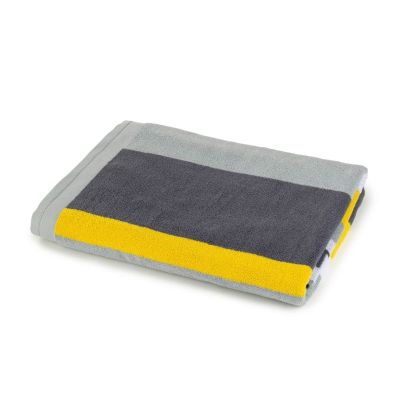 Плажна кърпа XL 100х180 см GREY & YELLOW сива и жълта