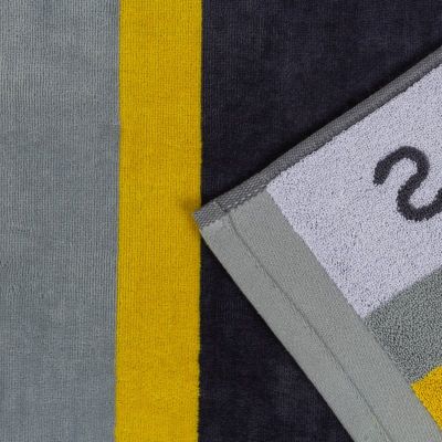 Плажна кърпа XL 100х180 см GREY & YELLOW сива и жълта