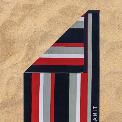 Плажна кърпа XL 100х180 см PRIME DARK BLUE & RED червени и т. сини линии