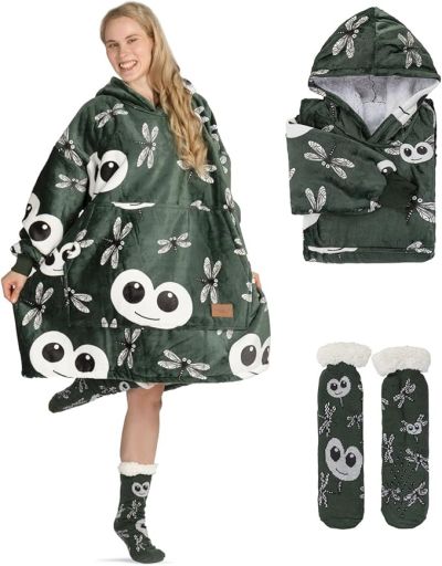 Hoodie одеяло с ръкави Svilanit Big Eye Водно конче